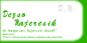 dezso majercsik business card